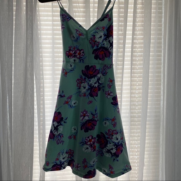 Teal floral babydoll dress - Picture 6 of 6